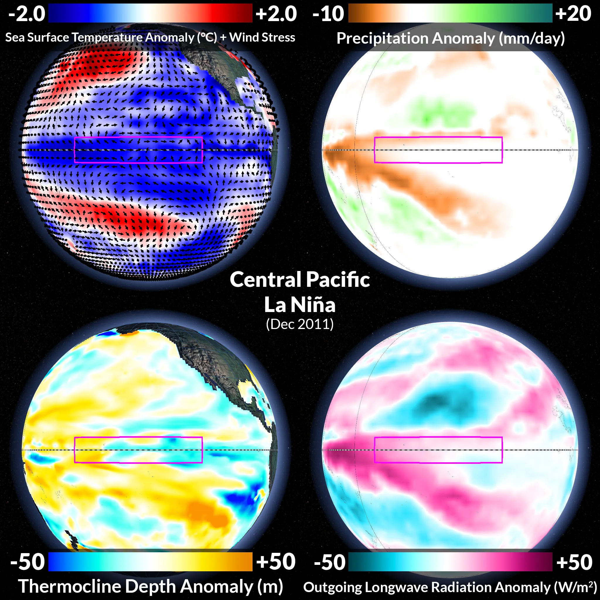 Central Pacific Niña, Dec 2011